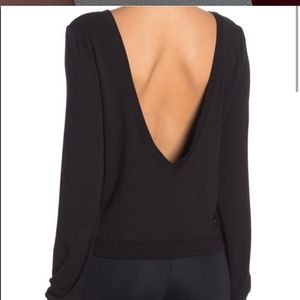 Black Good American Plunge Back Sweatshirt Size 2